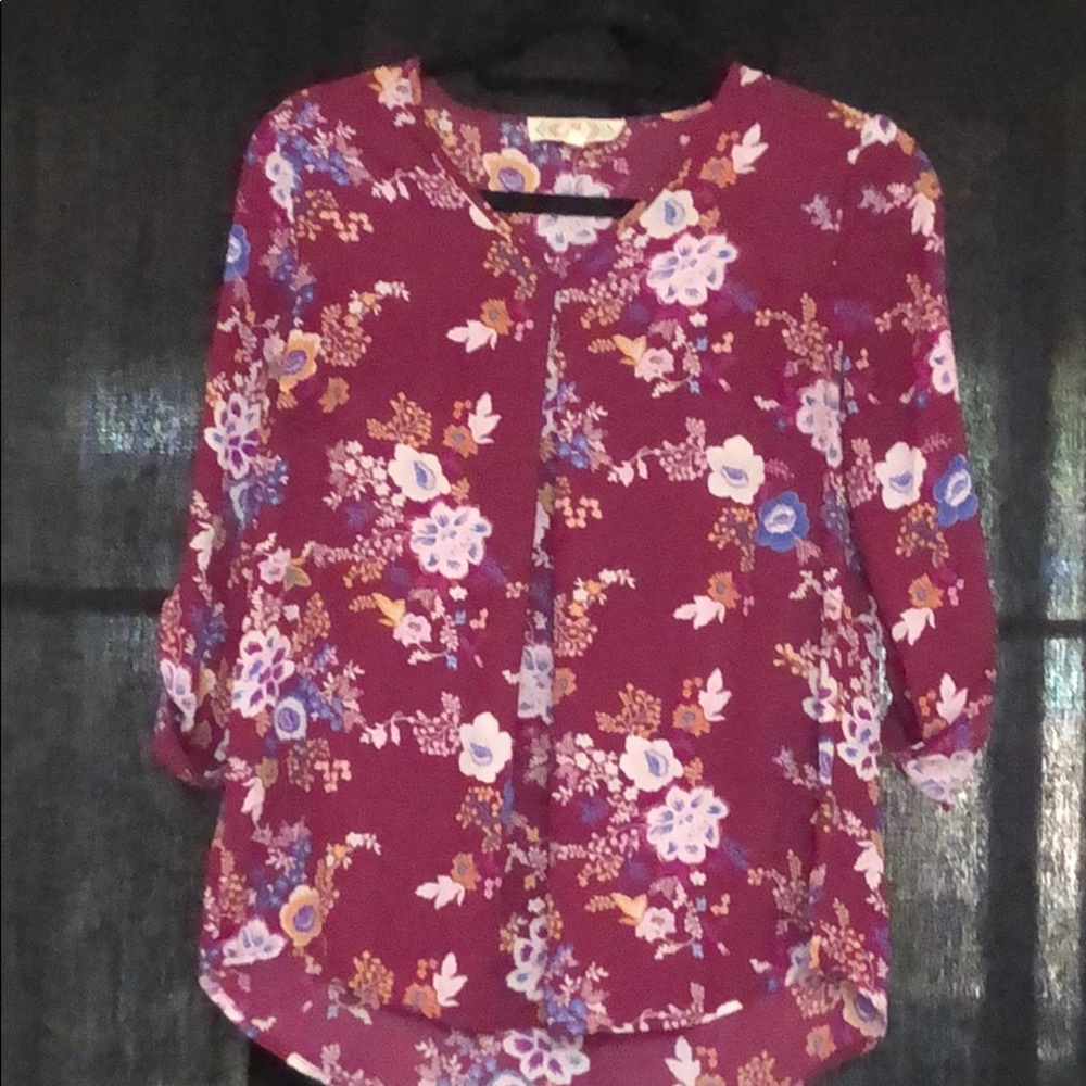Purple flower summer shirt
